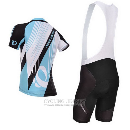 2014 Cycling Jersey Pearl Izumi Black and Sky Blue Short Sleeve and Bib Short